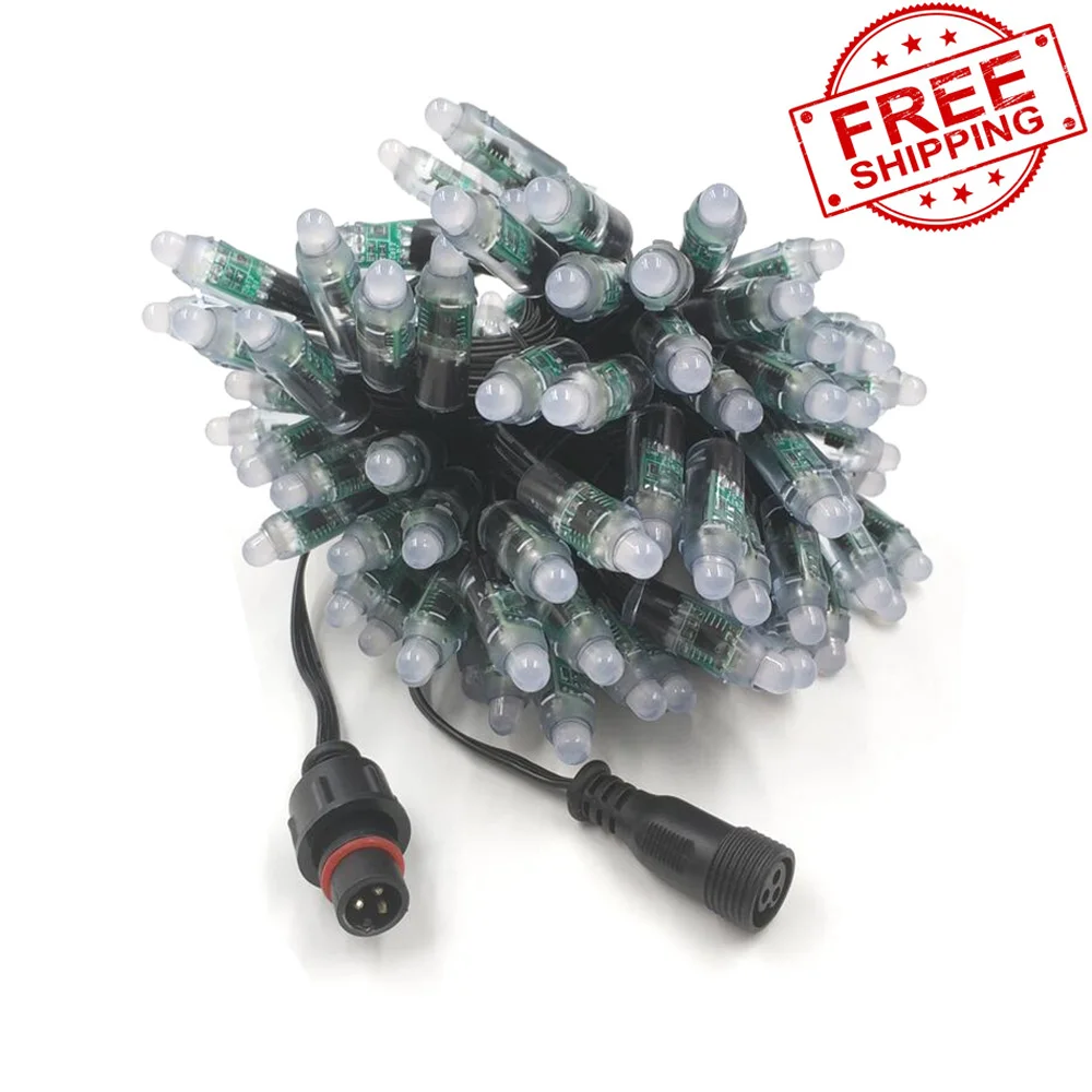 DHL/FEDEX/UPS Бесплатная доставка 1000 DC12V WS2811 пуля пикселей 50ct черный провод 18awg с ray wu/paul