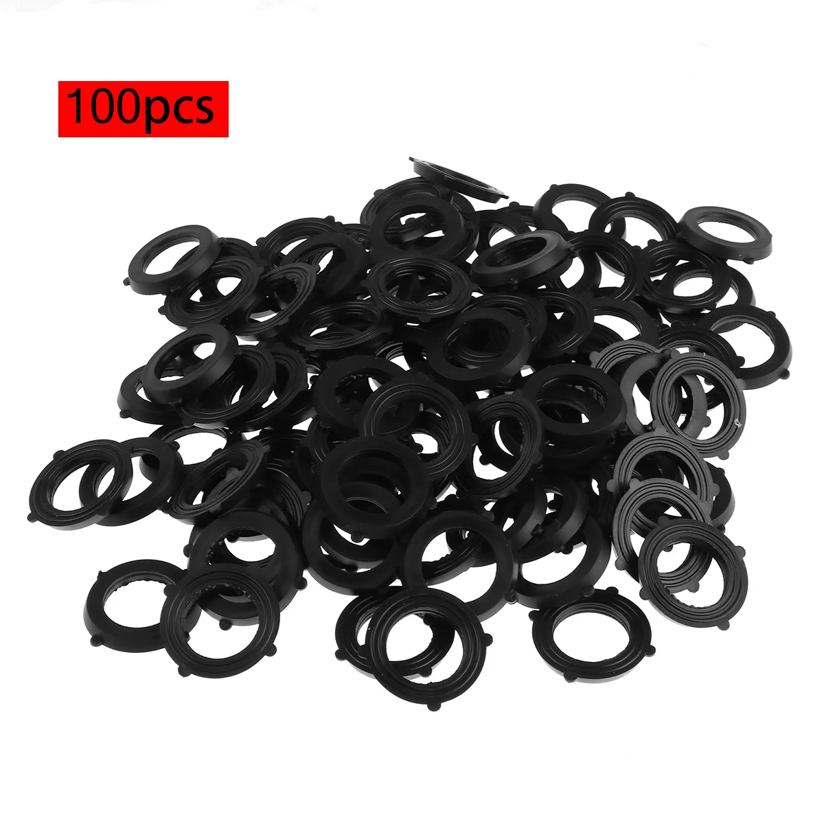 100Pcs Garden Hose Washers Rubber O-Ring Seals Self Locking Tabs for 3/4 or 1/2 Inch Garden Shower Hose and Water Faucets