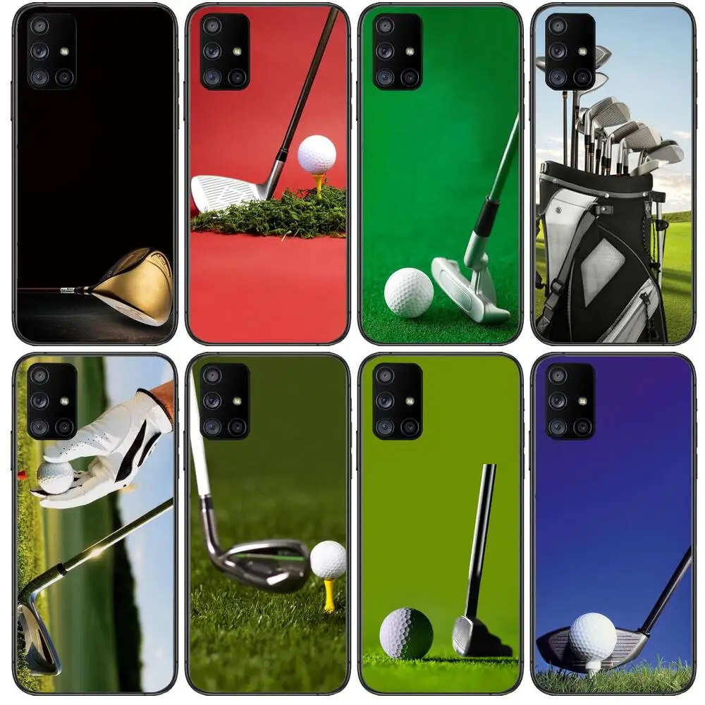 

Luxury sports Golf Phone Case Hull For Samsung Galaxy A50 A51 A20 A71 A70 A40 A30 A31 A80 E 5G S Black Shell Art Cell Cove