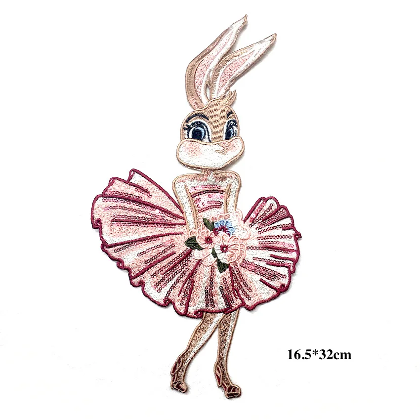 1 шт. розовый кот кролик с мультяшной вышивкой пошив на патчи для аппликация