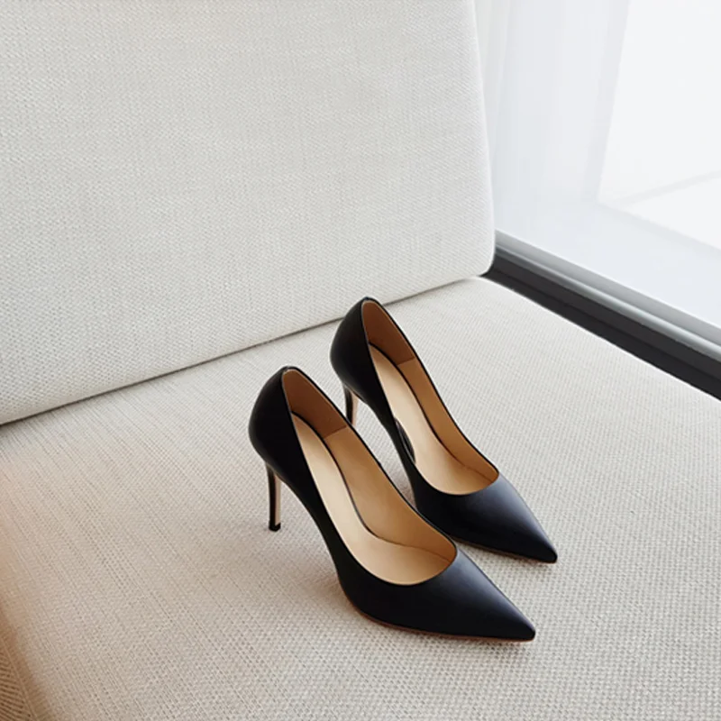 Модные женские туфли лодочки из искусственной кожи на высоком каблуке Женские