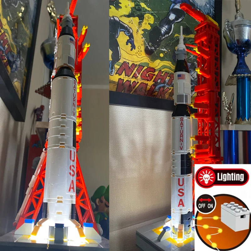 2021 конструктор MOC для аэрокосмической промышленности Apollos 11 Saturn V ракеты пусковые