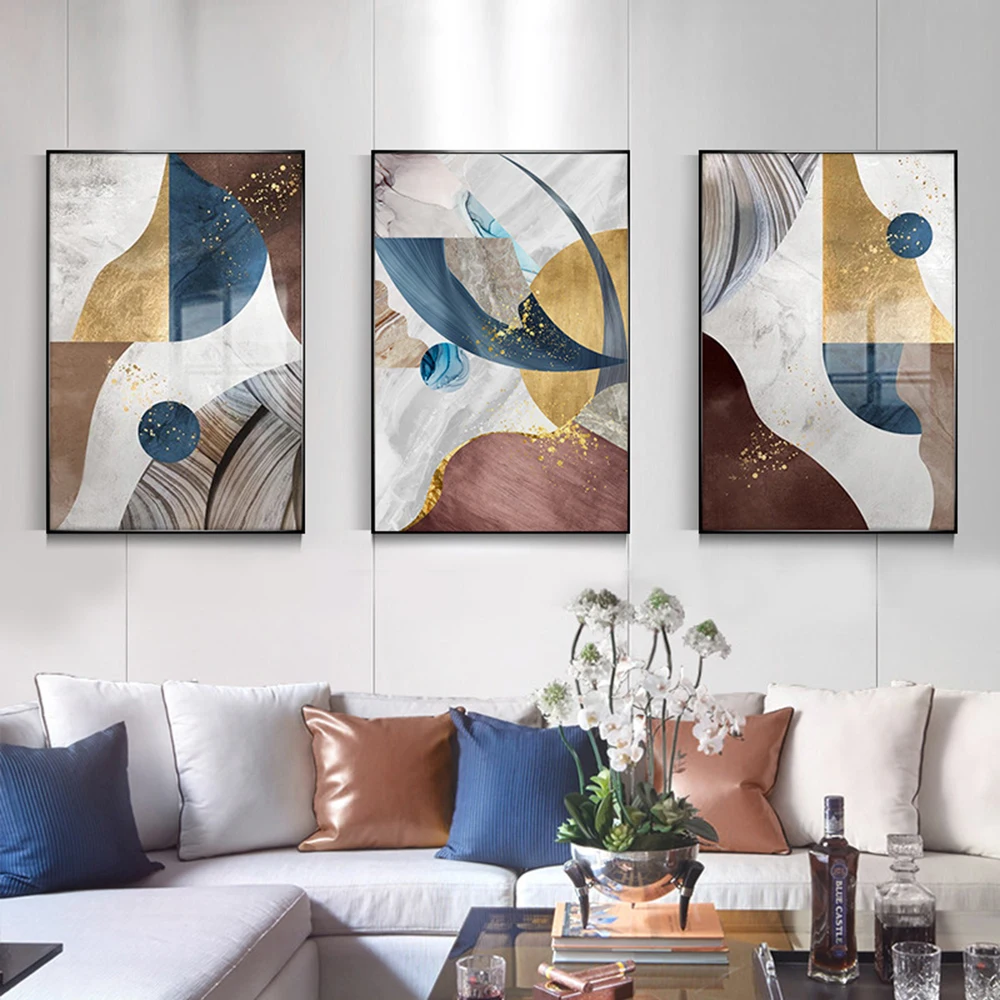 Абстрактный светильник роскошная картина геометрической формы в виде золотого