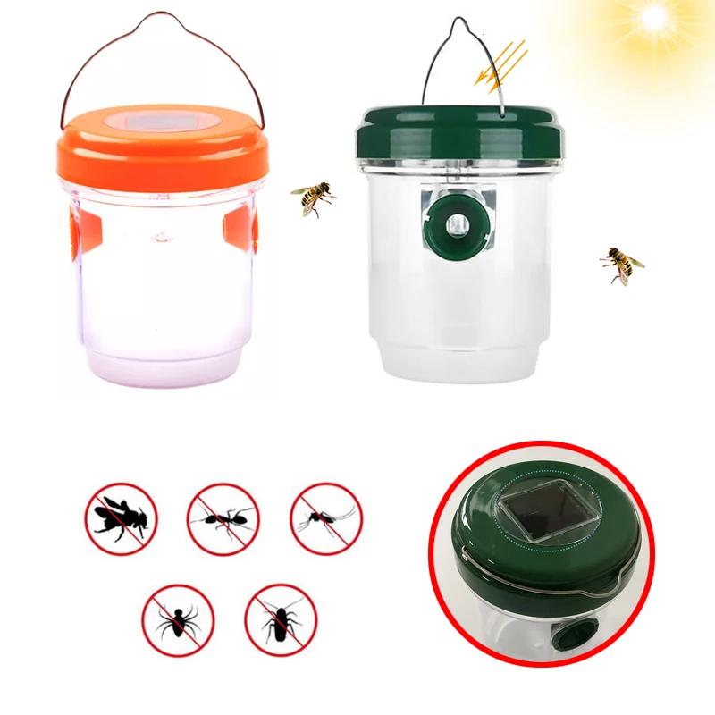 

Solar LED Insect Traps Wasps Fruit Flies Mosquitoes Hanging Pest Control Supplies Non-Toxic Waterproof Pest Killer Garden Tools