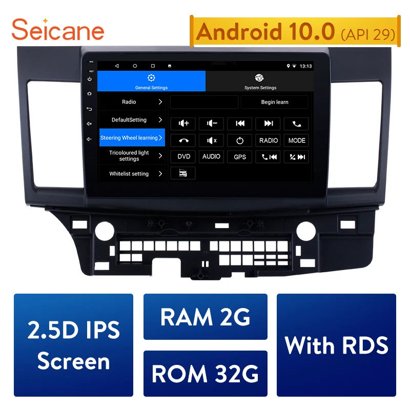 Seicane 2din 10 1 &quotAndroid 0 GPS навигация Радио для 2008 2009 2010 2011 2015 Mitsubishi Lancer ex с поддержкой OBD2