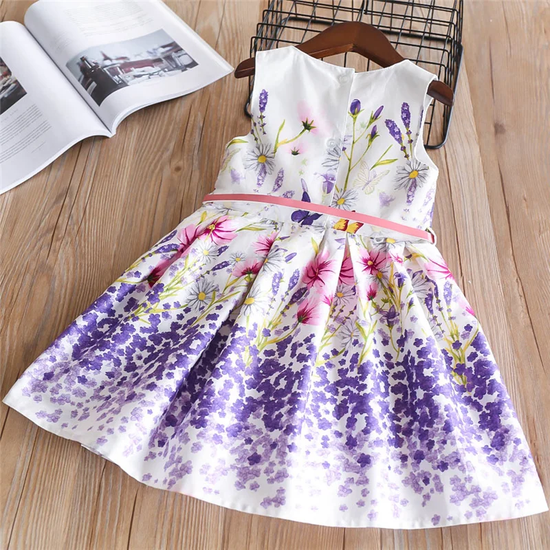 Fashion Girls Vest Dress Summer Printed Evening Dresses For Girl Cotton Kids Princess Children's Clothing 2-9 Years | Детская одежда