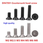 Винты с шестигранной головкой DIN7991 M2,M2, M3,M4,M5,M6,M8 из нержавеющей стали 304 или черного цвета, 50-5 шт.