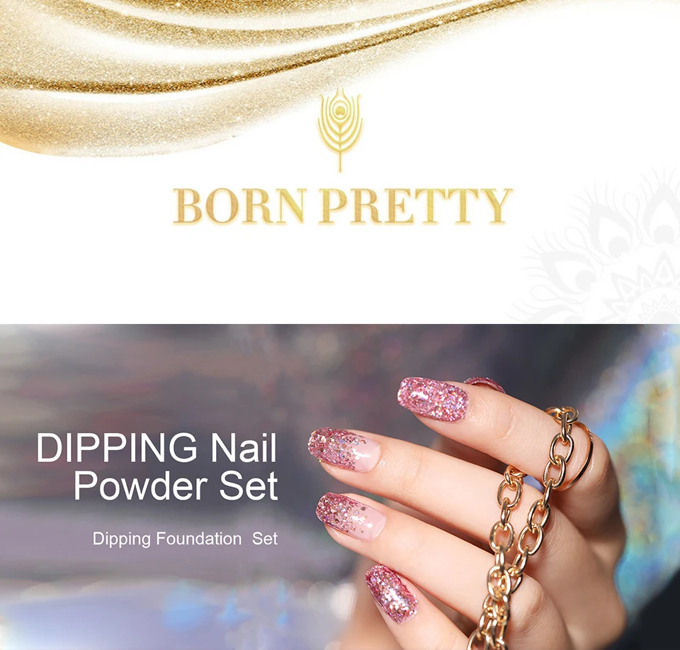 BORN PRETTY 6 шт. погружающийся порошок для ногтей набор голографический розовый Dip блеск для ногтей порошок пигмент украшения для ногтей