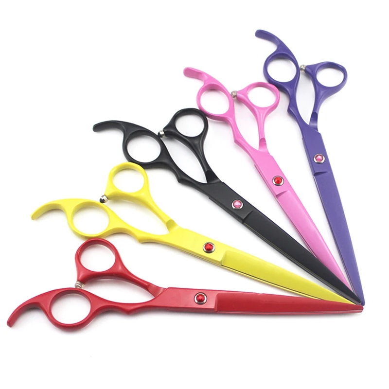 

7 Inch Wholesale Purple Round Tip Blunt Barber Straight Hairdressing Shears
