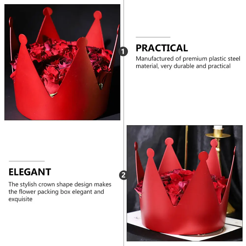 

1PC Creative Crown Handheld Flower Pack Box Fresh Flower Bouquet Arranging Box