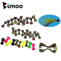 bimoo 50pcs 3d fly tying brass dumbbell fish eyes crazy charlie tying material streamers salmon barbells beads lead eyes yellow