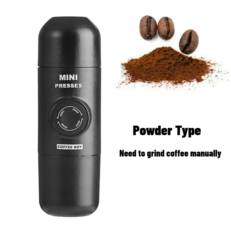 M&aacute;quina de caf&eacute; port&aacute;til con c&aacute;psula, molinillo de Espresso a presi&oacute;n Manual para exteriores, taza de caf&eacute; Manual para el hogar, Mini filtros de caf&eacute;-3