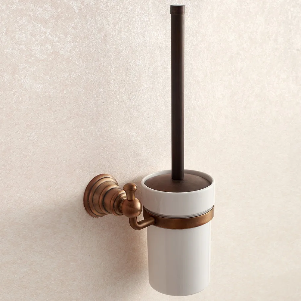 

Antique brushed toilet brush holder wall mount for bathroom accessories set dsg