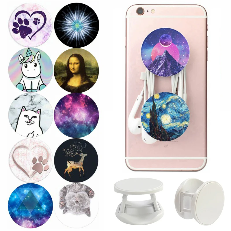 Поворотный держатель попсокет с изображением милой кошки поворотный для