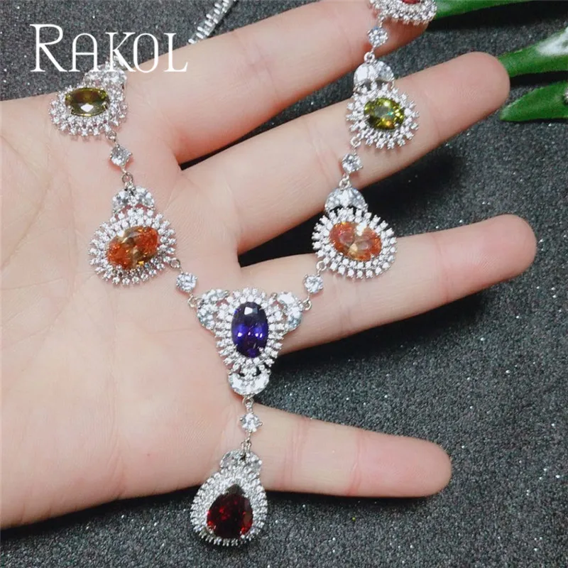 Набор ювелирных изделий для женщин RAKOL RS2099 роскошный каплевидный и Овальный цвет