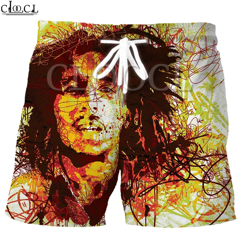 Мужские шорты CLOOCL Singer regae Creator Bob Marley с 3D принтом упругие модные летние пляжные