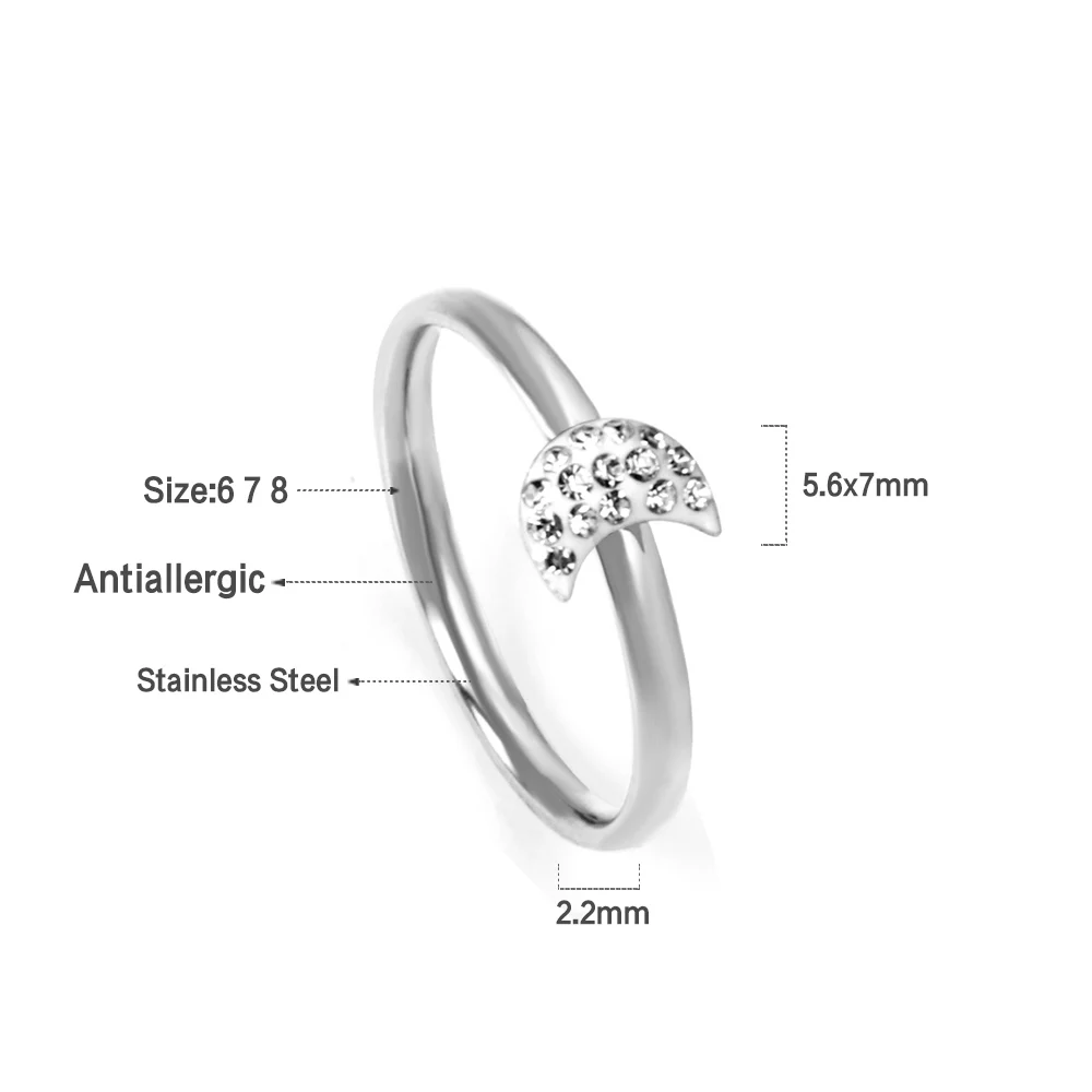 LUXUSTEEL Stainless Steel Rings For Women 2021 New Trendy Style Gold Color Cubic Zirconia Wedding Engagement Party | Украшения и