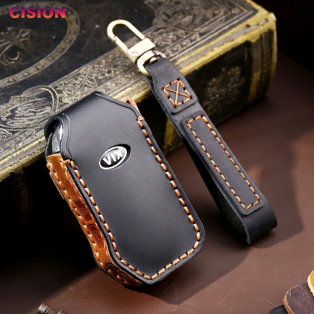 

Чехол из натуральной кожи для KIA Ceed, Forte, Cerato, K3, K5, Soul, Sportage, Niro, Seltos, Sorento, Xceed, дистанционный ключ-брелок от машины