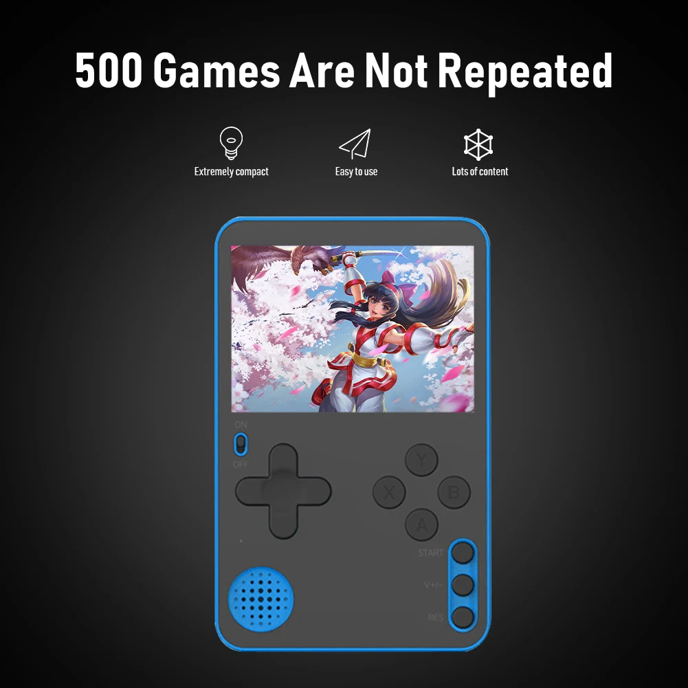 

RS-60 Ultra Thin Retro Game Player Portable 2.4 inch Handheld Game Console with 500 Games not Repeated Retro Video Game Console
