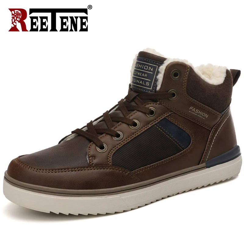 REETENE/модные мужские зимние ботинки Высококачественные Водонепроницаемые