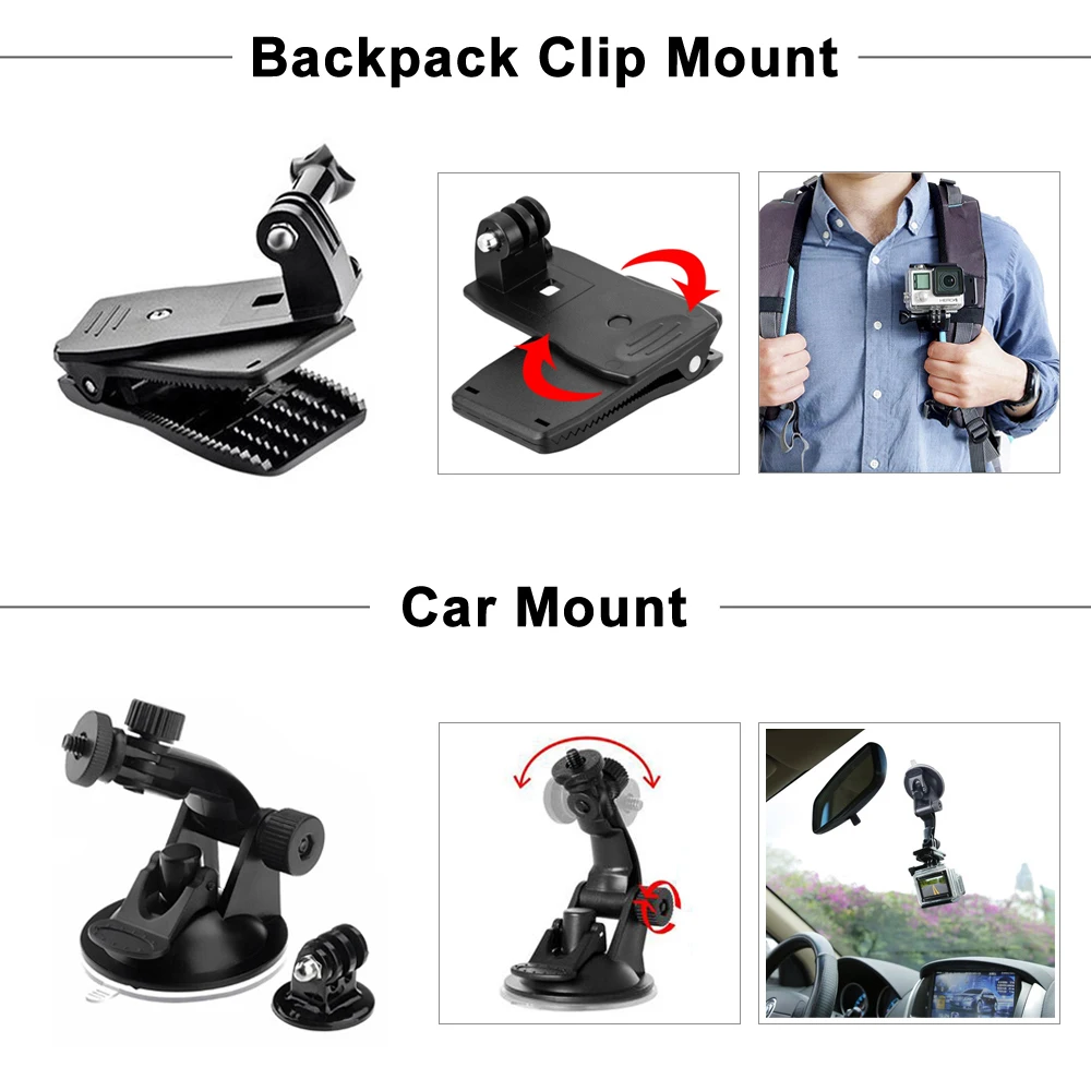 

Orbmart Voor Gopro Accessoires Set Voor Go Pro Hero 9 8 7 6 5 4 Zwarte Mount Voor Yi 4K Mijia Case Voor Sjcam Actie Camera