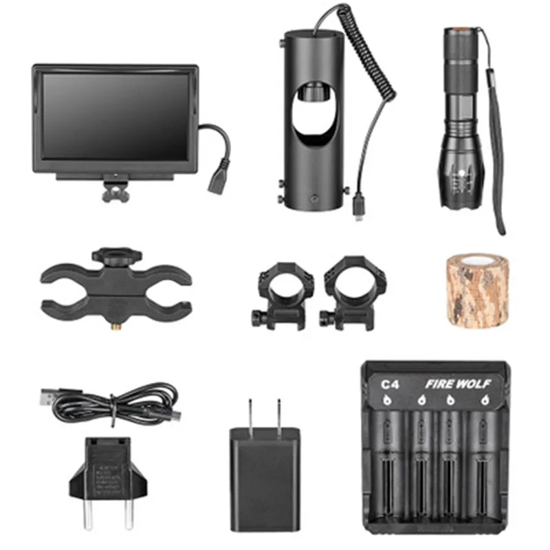 

Digital Night Vision Scope for Rifle Hunting with HD Camera and 5-inch Portable Display Screen 850NM Infrared Flashlight HD Cam