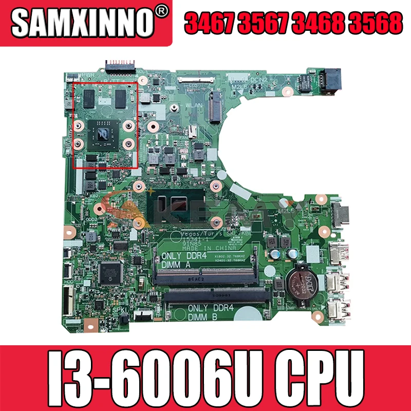 

Akemy I3-6006U FOR Dell vostro 3467 3567 3468 3568 Laptop Motherboard 15341-1 91N85 CN-01MJ40 1MJ40 Mainboard 100%Tested