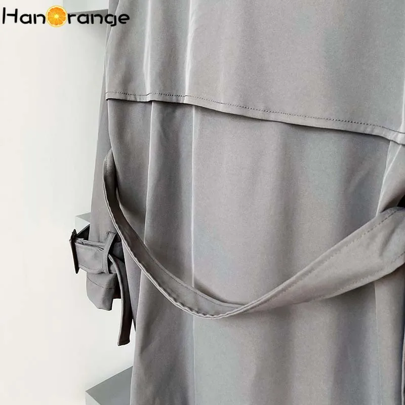 

Sashes Short Trench Coat Short-Height Female 2021 British Spring Autumn Popular Loose Windbreaker Double Breasted