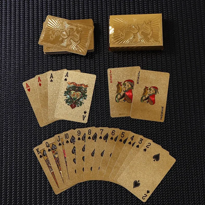 

Waterproof Poker Set Deck Gold Foil Playing Cards Board Game ic Cards Gift