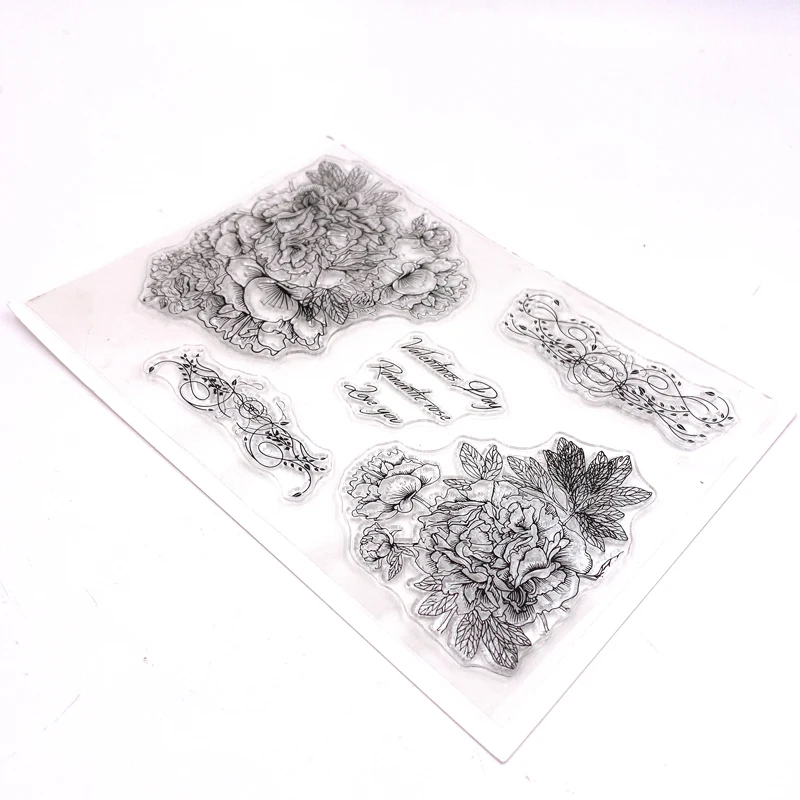 

KLJUYP Flowers Clear Stamps Scrapbook Paper Craft Clear stamp scrapbooking 04056