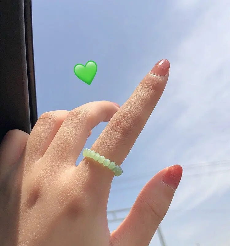 Женские эластичные кольца с кристаллами и бусинами корейские цветные бусы