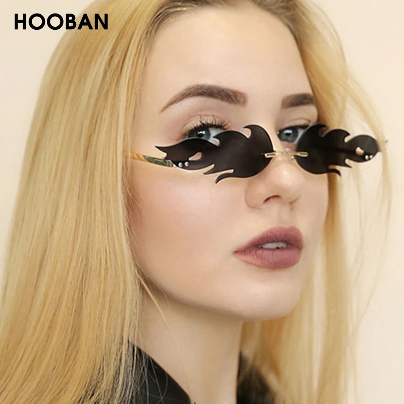 Солнцезащитные очки HOOBAN без оправы UV400 для мужчин и женщин модные брендовые