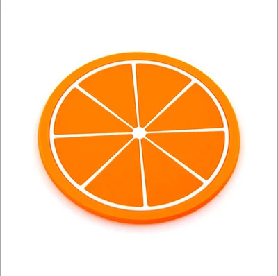 Orange Горячая подстаканник в форме фруктов силиконовая подставка под кружку Нескользящая изоляционная подстилка подстаканник стол подстилки стол кухонные аксессуары - Цвет: Orange