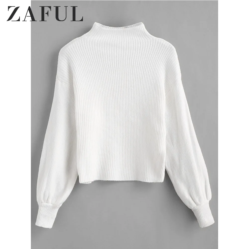 ZAFUL свитер с воротником-хомутом на пуговицах для женщин сезон весна-осень