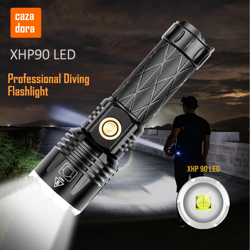 XHP90 светодиодный вспышка светильник с переменным фокусным расстоянием USB