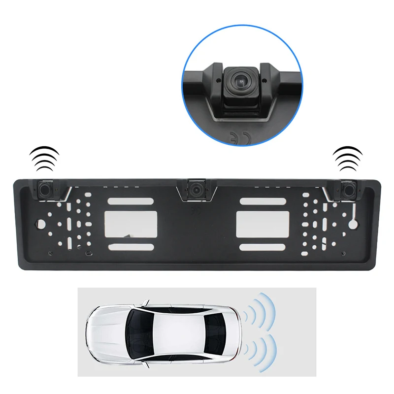 4.3 inch Folding Display Voice Reversing Radar European License Plate Frame Three-in-one Parking Sensor Bluetooth Car | Автомобили и