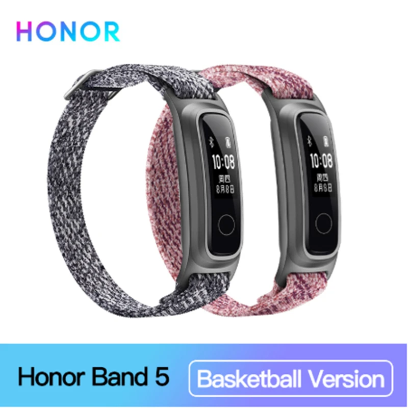 Basketball Gray Huawei honor band 5 напульсники AMOLED экран honor умные часы кровяной кислород сердце яж фитнес сон Плавание Спорт трекер - Цвет: Basketball Gray