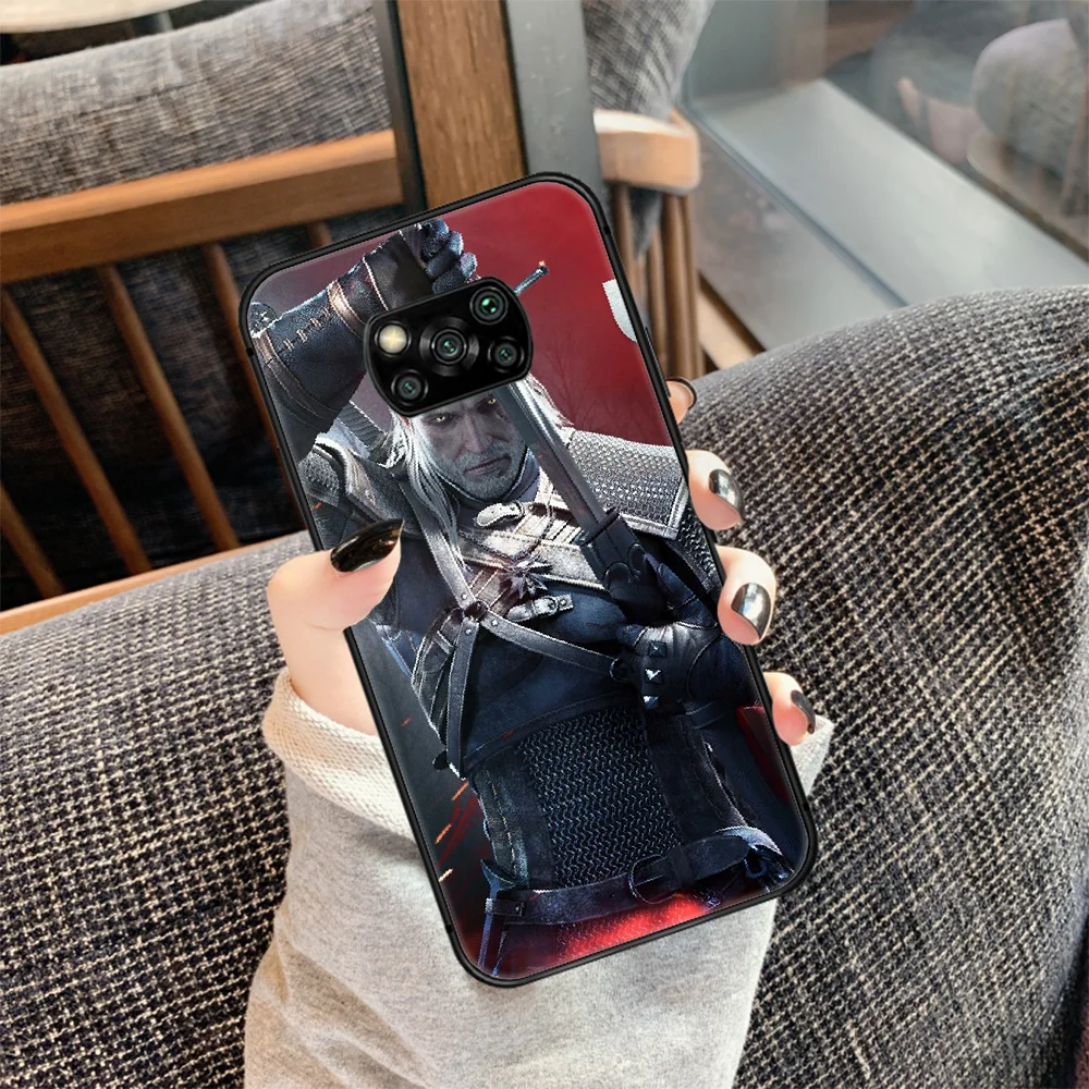 

Witchers game Phone case Cover Hull For Xiaomi Mi A2 A3 8 9 9T Note 10 Se Lite Pro black Cover Painting Back Tpu Etui Silicone