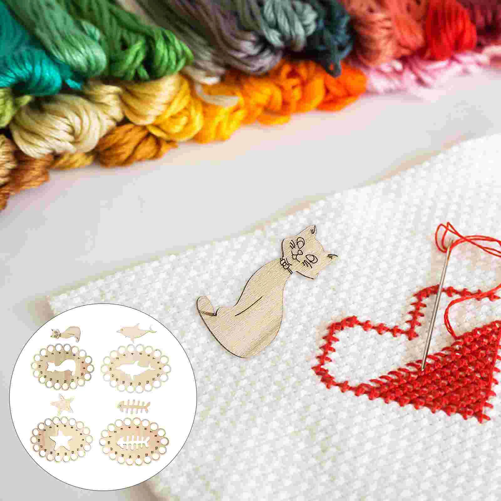 

4Pcs Cross Stitch Thread Storage Plates Embroidery Floss Organizers DIY Organizers