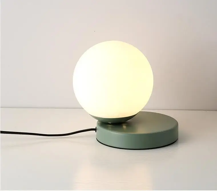 Simple Colorful Glass Ball Table Lamp For Kids Bedroom abajour | Лампы и освещение