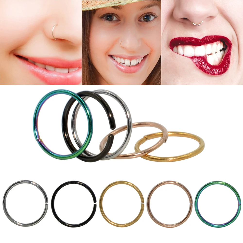 1 шт. сегментные кольца для носа из нержавеющей стали | Украшения и аксессуары