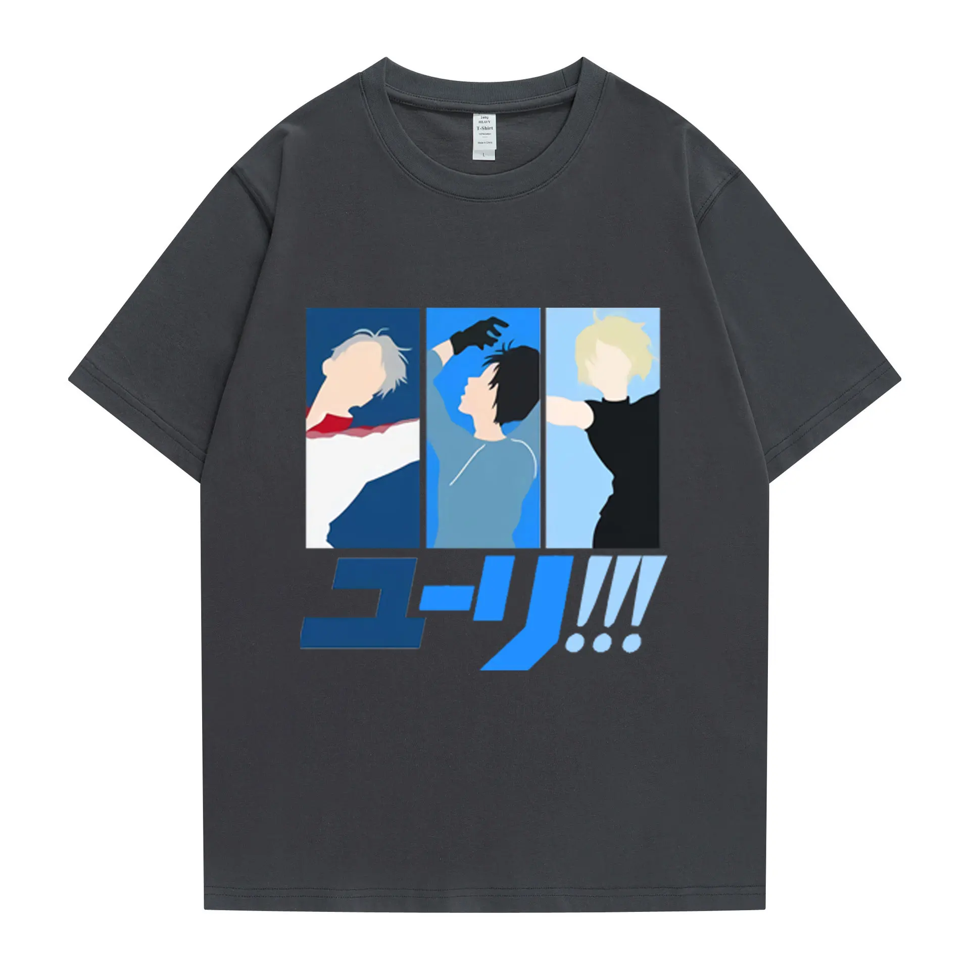 Футболки для мужчин уличное аниме Японская уличная одежда скейтеров на льду