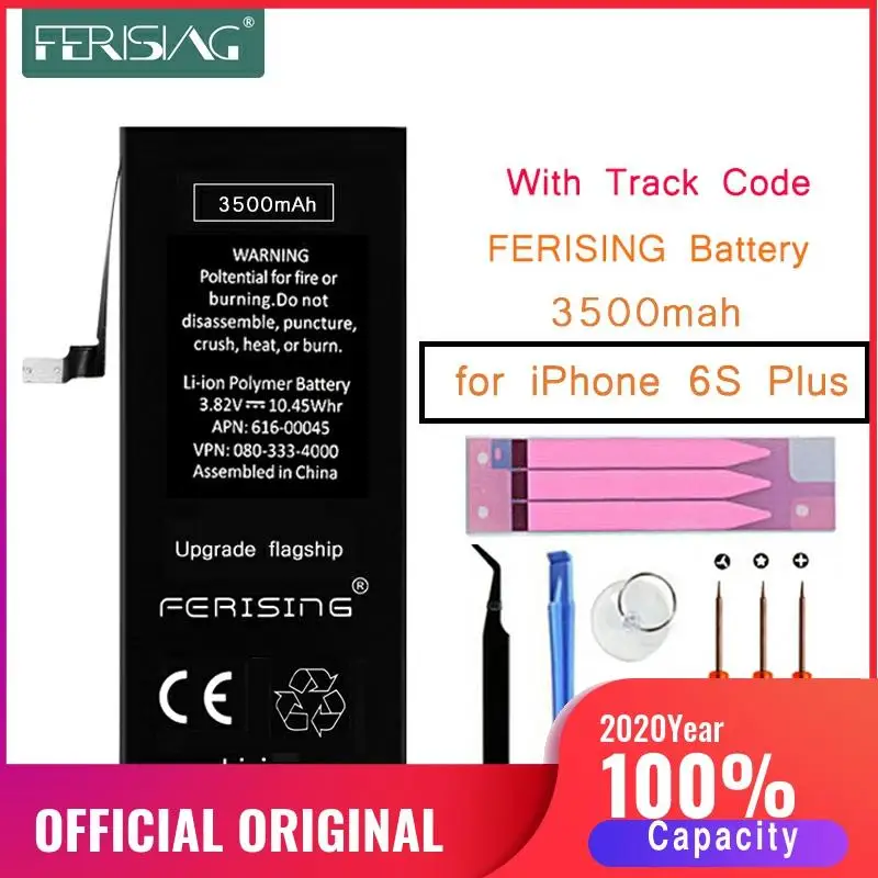 2020 100% оригинальный FERISING Новый аккумулятор для телефона Apple iPhone 6S Plus емкость 0 цикл