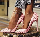 Туфли-лодочки ALMUDENA на шпильке 12 см, 10 см, 8 см, с заклепками