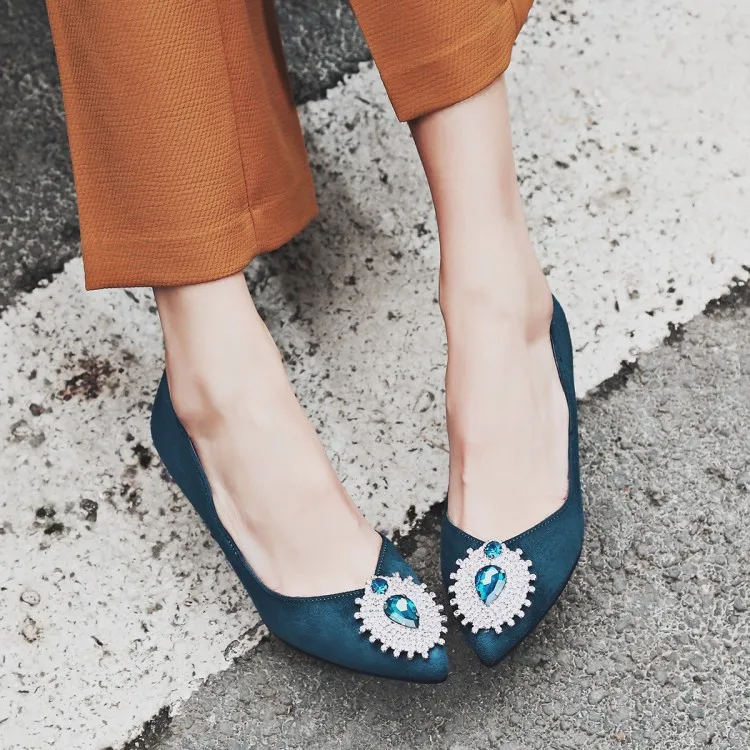 Женские туфли лодочки со стразами и острым носком свадебные женские на высоком