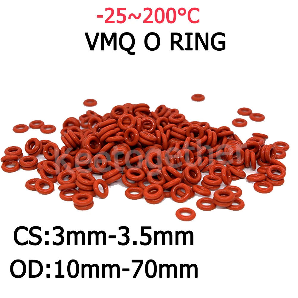 

Силиконовые уплотнительные кольца VMQ, красный, 3-3.5 мм, 10 шт.