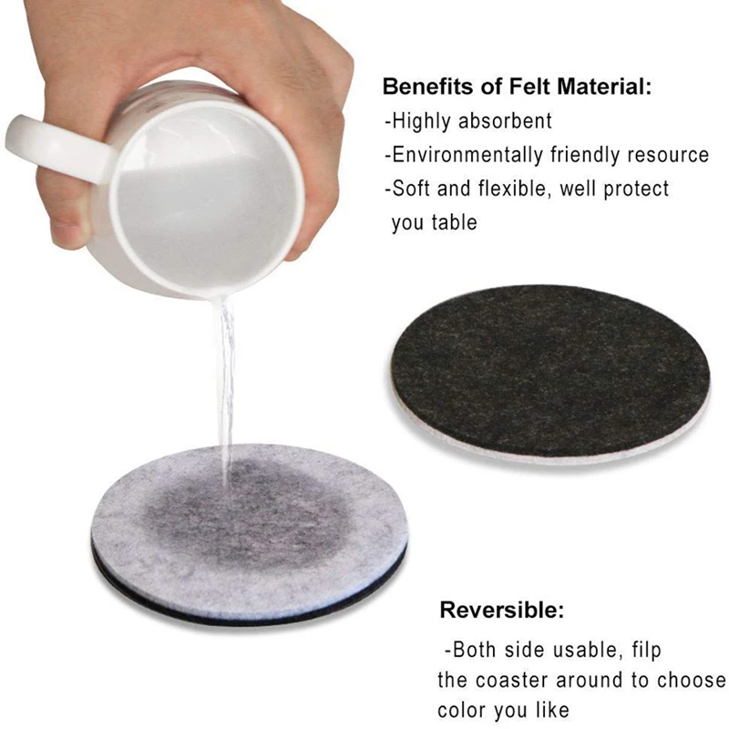 Годные войлочные подставки для напитков абсорбирующие с держателем настольные