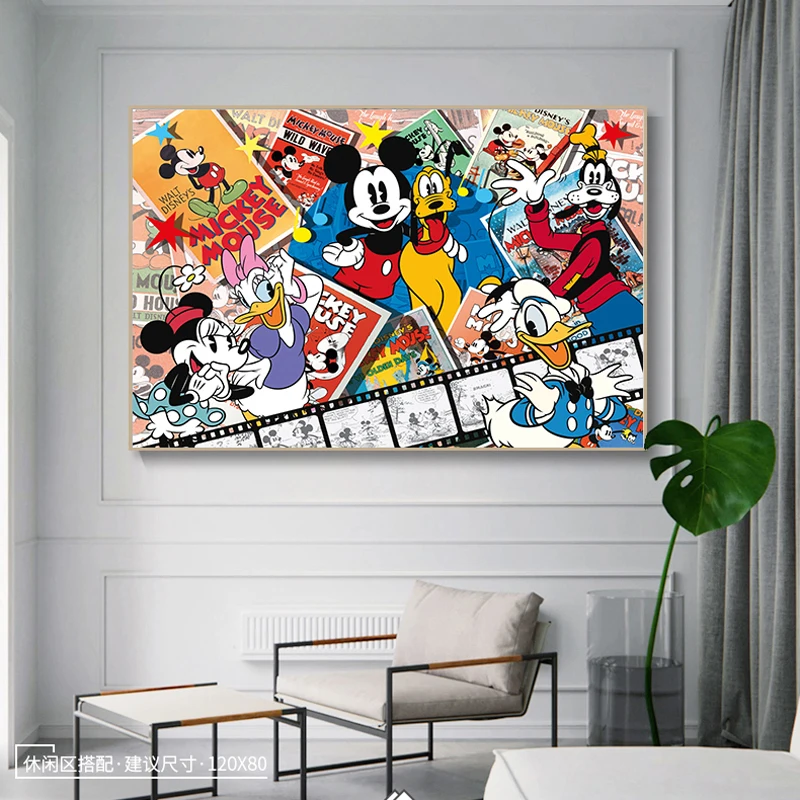 Disney мультфильм персонажи Микки Маус холст печать плакат настенное искусство