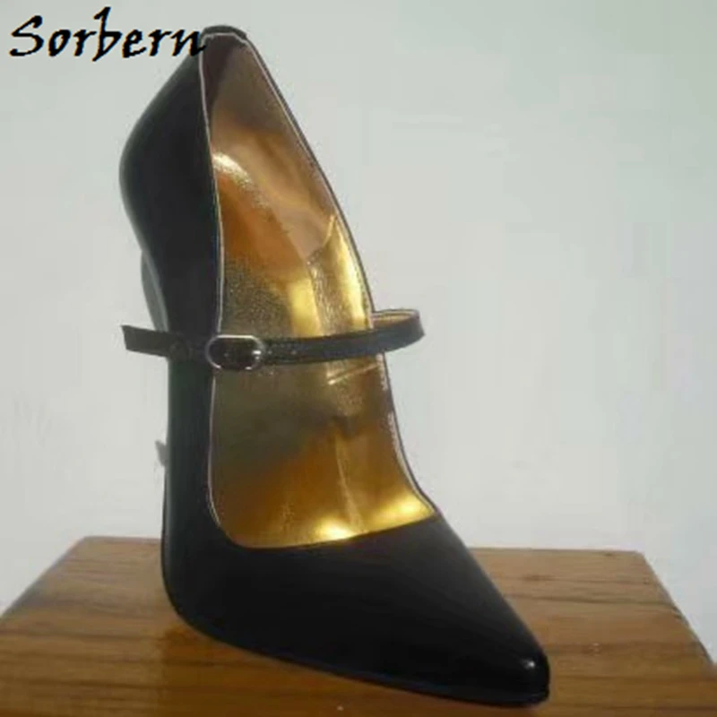 Sorbern mary janes/женские туфли-лодочки; туфли на высоком каблуке; туфли на шпильке; офисные женские модельные туфли; женские туфли на каблуке; ; черные туфли-лодочки; Размер 12