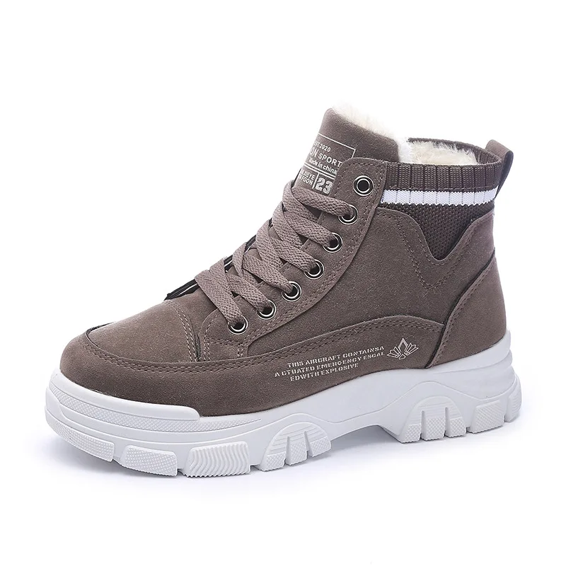 

2021 Women Boots Winter Brushed Keep Warm Sport Shoes Size 35-40 Thick-soled High Top Women Casual Shoes Cozy New Zapatillas